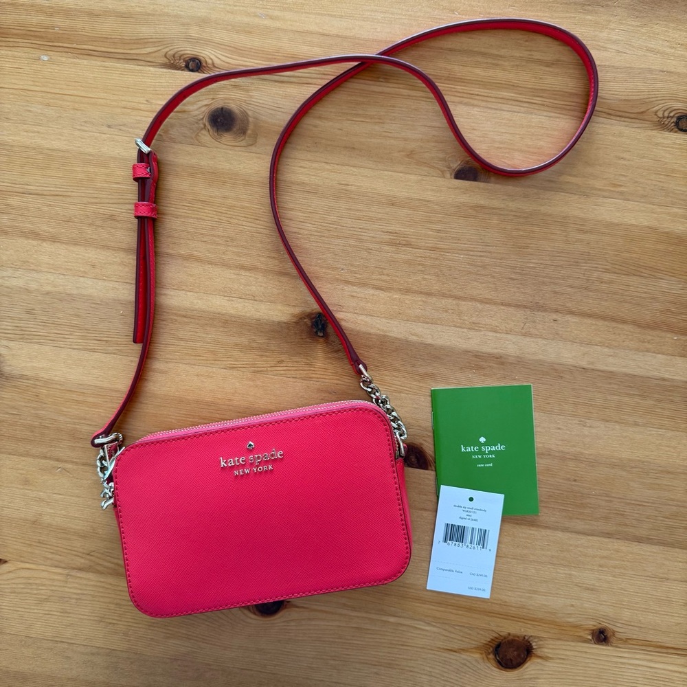 Kate Spade Staci Double Zip Small Crossbody in digital red